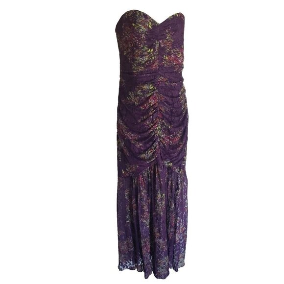 Laundry by Shelli Segal Dresses & Skirts - NEW LAUNDRY BY SHELLI SEGAL  PURPLE FLORAL LACE RUCHED DRESS SZ 10